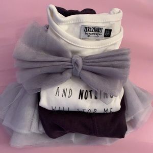 Baby pjs, dresses, and headwear